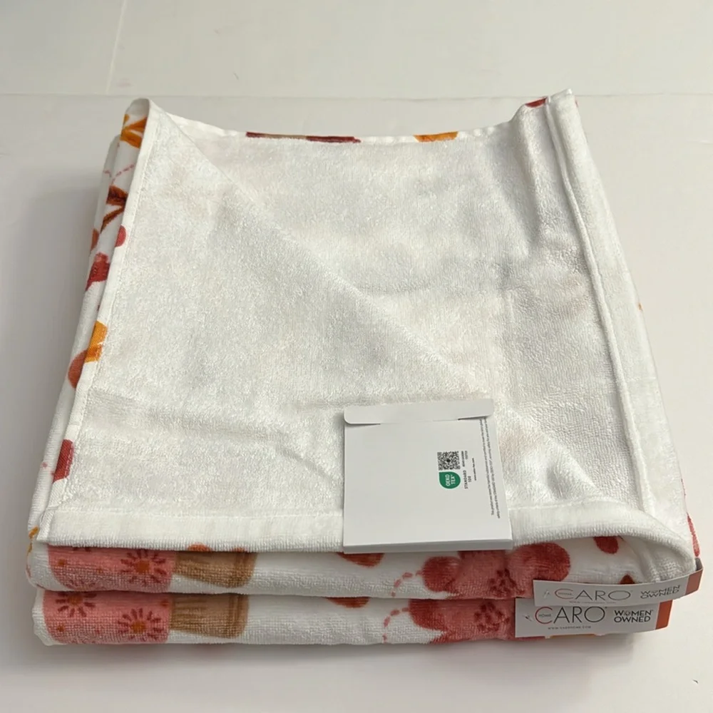 💥6pc CARO HOME 100% Cotton Bath Towel Set - Mushroom Print - MESA
